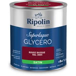 Ripolin - Peinture Couleur Superlaque Glycéro 2en1 Satin - 0,5L - Rouge Basque ral 3004