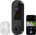 HubFlashy 1080p Doorbell Camera Wireless, Smart Video Cam with Ring Chime, AI