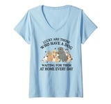 Womens Lucky are those who have a dog waiting for them at home V-Neck T-Shirt