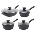 Salter Saucepan & Wok Set Non-Stick Lids Induction Dishwasher/Metal Utensil Safe