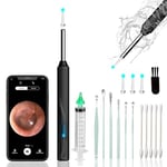 Kit d'extraction de cérumen sans Fil, Nettoyeur d'oreilles avec Otoscope à caméra HD, Chargeur USB, kit de Nettoyage de cérumen à 6 LED pour Les Soins familiaux