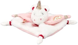 BABY NAT' - Doudou Licorne Souple Poussière d'Etoiles - Rose et Blanche - Broderie Arc en Ciel - Idée Cadeau Naissance - Doudou Facile à Attraper - Tout Doux pour les Câlins - BN0322