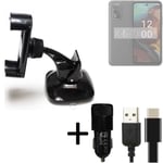 For Nokia XR21 car holder + CHARGER windshiled bracket 