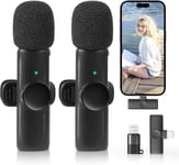 Microphone Lavalier Sans Fil,Mini Microphone Compatible Avec Iphone Ipad,Microphone Téléphone Portable L'Enregistrement Vidéo,Microphone À Pince Pour Youtube/Streaming/Vlog/Twitch/Facebook L[X447]