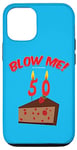 Coque pour iPhone 12/12 Pro Gâteau au chocolat « Blow Me ! Its My 50th (Fiftieth) Birthday »