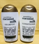 OGX Nourishing + Coconut Milk Shampoo & Conditioner 88.7 ml Each-set.