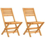 Prolenta Premium -  Chaises de jardin pliantes lot de 2 47x62x90cm bois massif teck