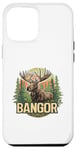 Coque pour iPhone 12 Pro Max Bangor Maine Moose Vacances en plein air Été Automne Randonnée Nature