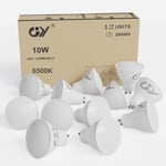 GY GU10 LED Bulbs Cool White 6500K 10W 1100lm, Energy 12 count, White-cool 