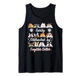 Easily Distracted by English Setter Irish Setters Funny Tank Top