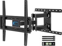 Support Mural TV 26-65 Pouces avec Bras Articulé Jusqu'à 60KG, Fixation Murale TV Orientable et Inc ble, Accroche TV Mural pour Télévision Écran Plat/Incurvé, VESA 400x400mm