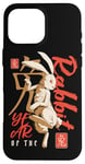 Coque pour iPhone 16 Pro Max Année du lapin Zodiaque chinois Anime Art traditionnel