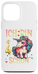 Coque pour iPhone 13 Pro Max Kinder ich bin schon 4 anniversaire licorne 4 ans fille