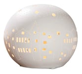 Gilde Lampe Boule Ville - Porcelaine - Motif de Trous L 18 cm