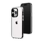 RhinoShield Clear Compatible avec [iPhone 14 Pro] | Résiste au jaunissement, Haute Transparence, Coque de Protection Personnalisable Clear - Noir Contour objectifs Photo