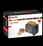 Black Toaster 2 Slice 650W Variable Browning Control with Crumb Tray Kitchen UK