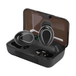 Garsentx Bluetooth Earbud, TWS Wireless Bluetooth Earbud Headphones with LED Portable Charging Case HIFI Sport Earphone for Smartphone, Tablet, MP3, MP4, etc.(Black)