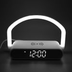 Wireless Charging Alarm Clock Two Levels Adjustment Night Light Digital Alarm Cl