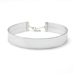 Blänkande Brett Metallic Silver Choker / Halsband Silver