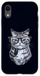 Coque pour iPhone XR Chat ringard tenant une souris d'ordinateur mignon chaton geek