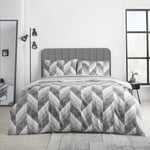 Catherine Lansfield Kamari Stripe Bedding Set - Double Grey