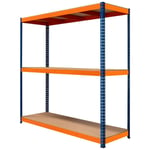 Rayonnage Garage S-Rax – Rangement Industriel Robuste & Ajustable 3 Étages 180 x 180 x 60cm – Capacité 300kg / étage – 100% sans boulons [Pieds en