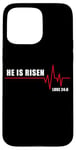 Coque pour iPhone 15 Pro Max He is Risen – Jesus Heartbeat Pulse Christian Faith EKG