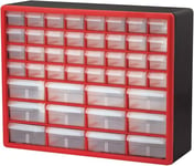 Akro-Mils 10144 D Meuble de Rangement pour Les Loisirs créatifs, Noir 50,8 x 40,6 x 5,1 cm, 10144REDBLK