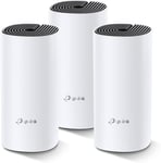 Deco M4 (3-pack) Système WiFi Mesh AC 1200 Mbps pour la maison Couverture de 320¿, 2 ports Ethernet Gigabit, Contrôle parental, Compatible avec toutes les Box