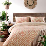 furn. Tanza Duvet Cover Set - Orange Cotton - Size Single