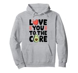 Love You To The Core - Cute Avocado Valentine's Day Lover Pullover Hoodie