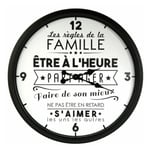 Horloge Murale 'Famille' 50cm Blanc & Noir