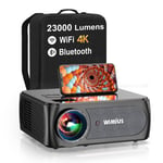 Vidéoprojecteur WiFi Bluetooth 25000 Lumens Full HD 1080P WiMiUS Projecteur 4...