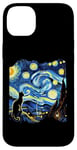 Coque pour iPhone 14 Plus Van Gogh Black Cat Starry Night Amoureux des chats