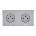 Legrand - Art d'Arnould univers Mémoire double prise de courant 2P+T Surface 16A 250V acier brossé (67132)