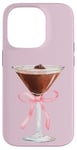 Coque pour iPhone 14 Pro Esthétique Rose Matrini Y2K Coquette Espresso Martini Lover