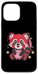 Coque pour iPhone 13 Pro Max Panda kawaii rouge avec tirelire