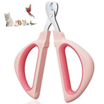 Euqvunn Coupe Griffes Chat, Professionnel Coupe Ongle Chat, avec Sécurité Positionnement Trou, Coupe Griffe Lapin Pour Chatons, Lapins, Cobayes, Oiseaux, Chiots, Et Petits Animaux (Rose)