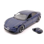 PORSCHE TAYCAN TURBO S 2019 BLUE 1:24 Burago Auto Stradali Die Cast Modellino