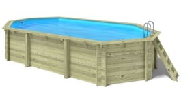 Piscine de jardin en bois - 7,57x4,07  x H.1,45m - avec filtration - BAS751OSP