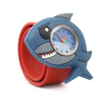 Kids Boys Childrens Cool Shark Slap Snap On Strap Band Analogue 'wacky Watches'