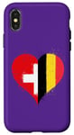 Coque pour iPhone X/XS Coeur pour Fier Suisse Belge Un Drapeau Belgique Suisse