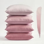 Topfinel Housse Coussin 50x50 Rose Lot de 4 Decoratives Colorees Dégradées pour Canape Salon Chambre Lit Fauteuil Relax Taie Oreiller Doux Double Face Motif Uni Jardin Déco Scandinave Aesthetic