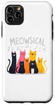 Coque pour iPhone 11 Pro Max Meowsical Cat Daddy Mommy Cheshire Race Chat Musique