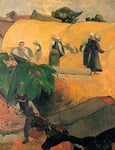 LegendArte Painting by Paul Gauguin-The Harvest-Digital Print on Canvas-cm. 60x80, Textile, Wood, Multicolor