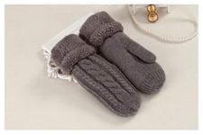 Femmes Fashion Twist Twist Twist Fleurs Mitaines Winter Laine Femelle Plus Cachemire Velvet Épaississement Chaud Gant Full Finger Gants Guantes (Color : Dark Gray)