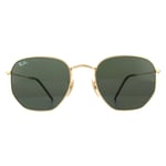 Ray-Ban Sunglasses Hexagonal 3548N 001 Gold Green