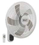 Sealey Ventilateur mural 230 V à 3 vitesses avec télécommande, SWF16WR 230W, 240V