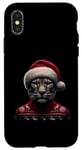 Coque pour iPhone X/XS Puma Gardien de zoo avec bonnet de Père Noël pour amoureux des animaux