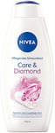 NIVEA Care & Diamond Bain moussant nourrissant (750 ml) Parfum Calla Lillie Additif pour une peau naturellement douce et soignée